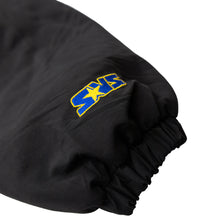 Load image into Gallery viewer, (PRE-SALE) THE LUMPIA COMPANY X SAVS &quot;GOLDEN STATE&quot; STADIUM JACKET - BLACK, BLUE &amp; GOLD
